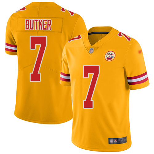 Men Kansas City Chiefs #7 Butker Harrison Limited Gold Inverted Legend Football Nike NFL Jersey->kansas city chiefs->NFL Jersey